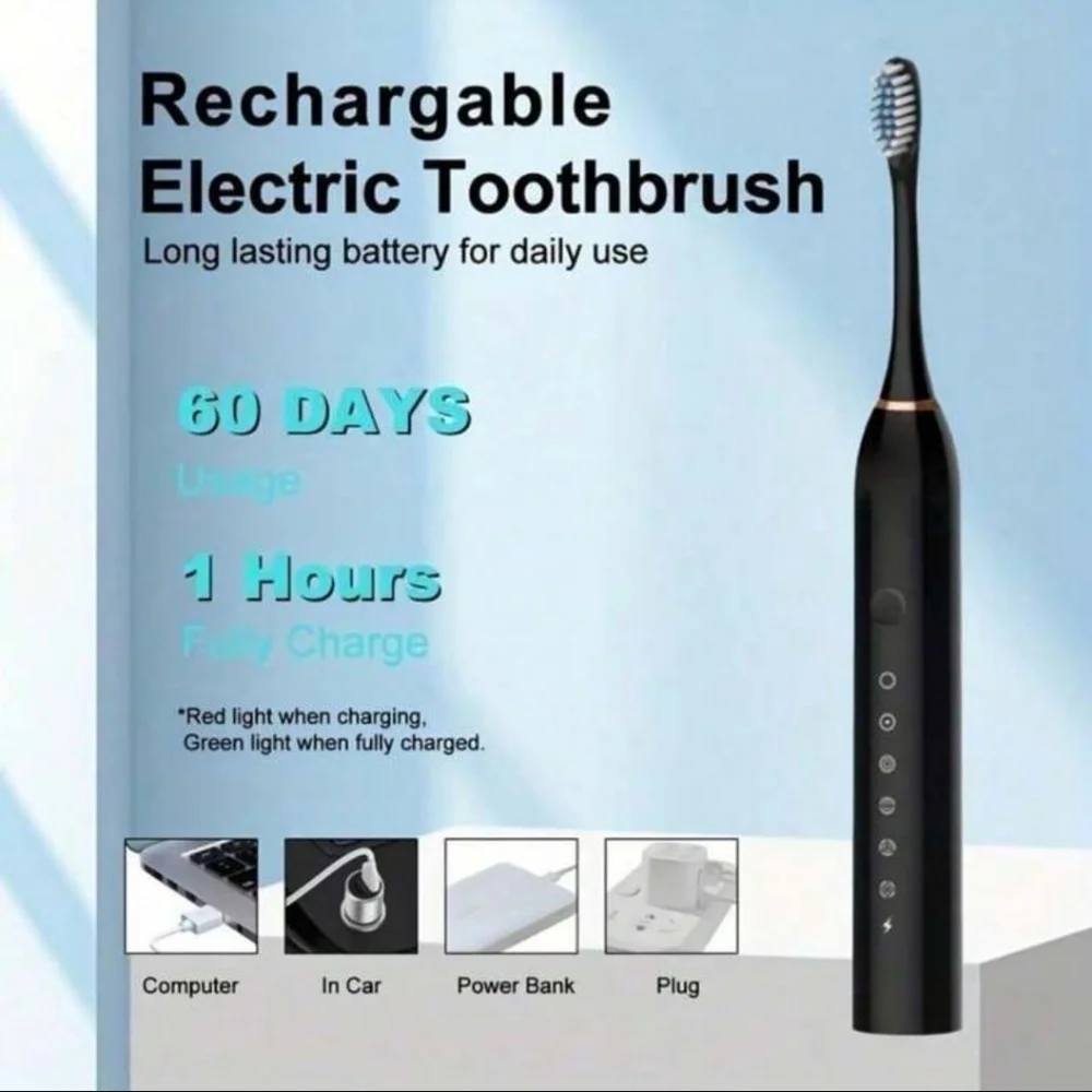 X-3 Sonic Electric Toothbrush In Black